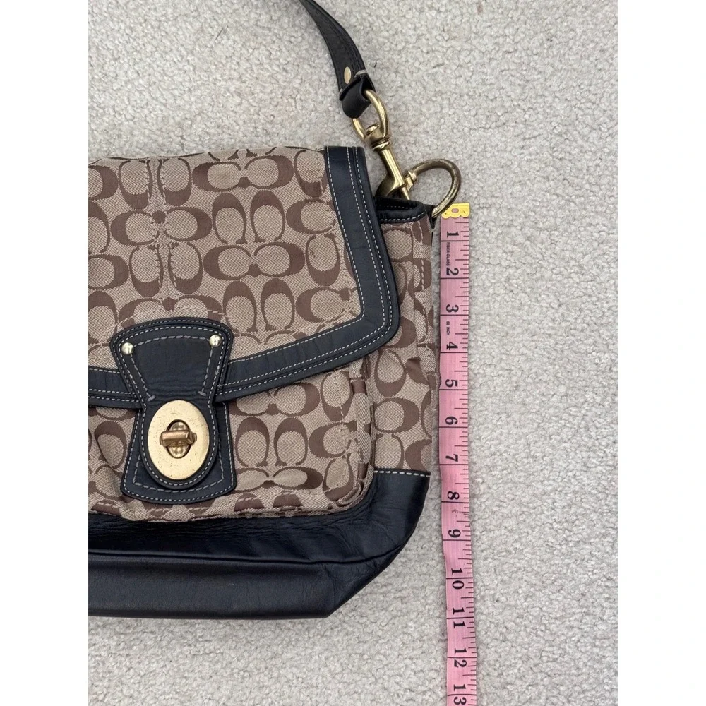 Vintage Coach Legacy/Ali Signature Flap Jacquard/Leather Shoulder Bag GUC